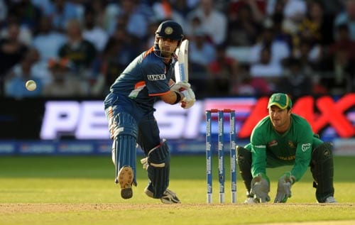 Rohit Sharma plays a shot against South Africa during the Super Eight stage of the ICC World Twenty 20 cricket match at Trent Bridge on June 16, 2009. (AFP Photo) WT20: IND vs SA