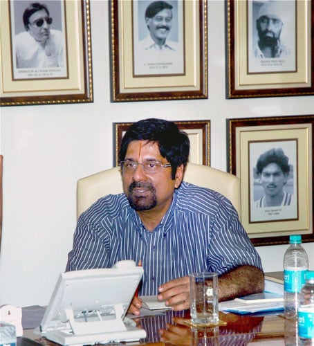 New BCCI Selection Committee Chairman K Srikkanth during the meeting to select the Indian team for the first two Tests against Australia. Team selection for Australia series