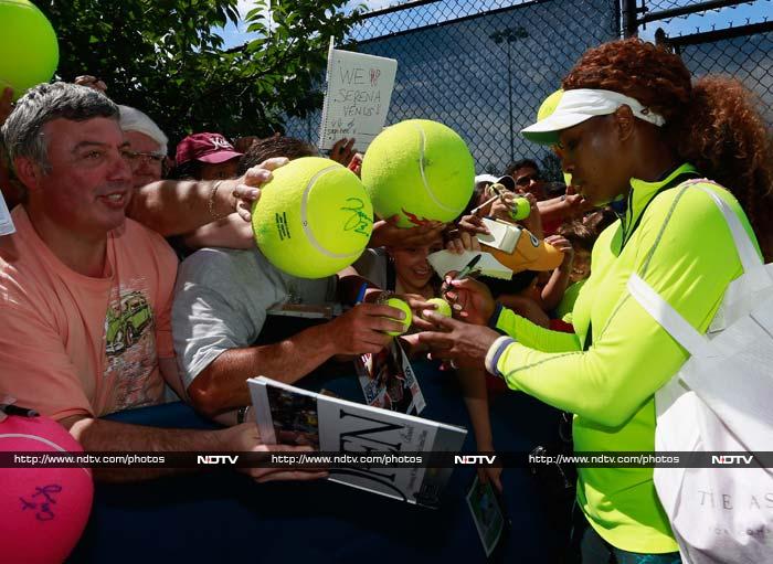 Fans line up to get a closer glimpse of the American player and get her autograph. <BR><BR>Image courtesy AFP and AP US Open: Kids and their day out with tennis superstars