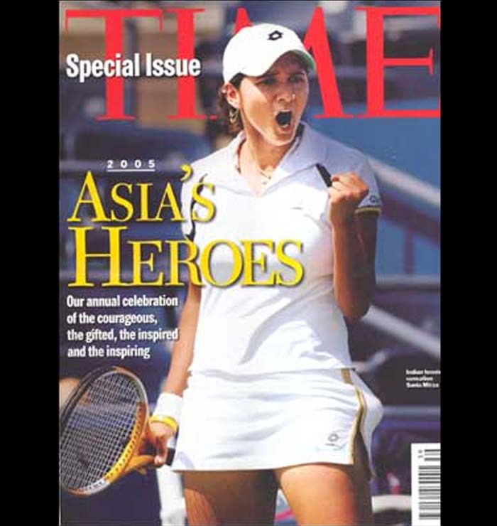 <b>Sania Mirza:</b> It was the time when the Hyderabadi had propelled herself to No. 37 in the WTA rankings. Her rising stature prompted Time magazine, which included her on the list of Asian Heroes 2005, to feature her on the cover of the special issue of the Asia edition. <br><br>

She became the first Indian sportswoman to adorn Time's cover. (Image Courtesy: Time Magazine)