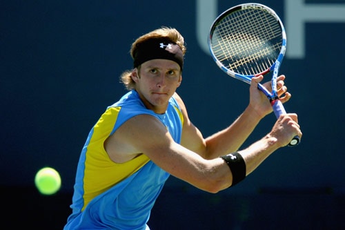 Igor Andreev of Russia returns a shot against Jesse Witten during day two of the 2009 US Open at the USTA Billie Jean King National Tennis Center on September 1, 2009. (AFP Photo) US Open Day 2