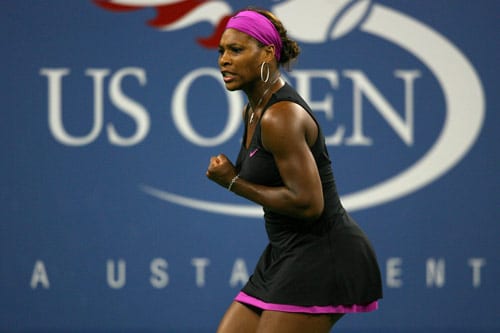 Serena Williams celebrates after a point against Melinda Czink of Hungary during day three of the US Open at the USTA Billie Jean King National Tennis Center on September 2. (AFP Photo) US Open Day 3