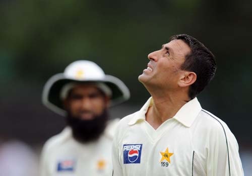 Younus Khan looks on during the first day of a three-day practice match between Pakistan and Sri Lanka Board XI in Colombo. (AFP Photo) Warm-up: PAK vs SL