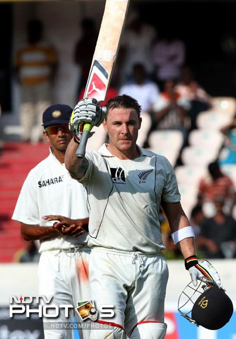 <b>The one and only:</b>Top performances from either side meant that huge totals were on the cards but the test match primarily belonged to one man - Brendon McCullum. His massive 225 off 308 balls is his only double-ton in tests. It also ensured that the series went 0-0 in the decider. The last time New Zealand toured India