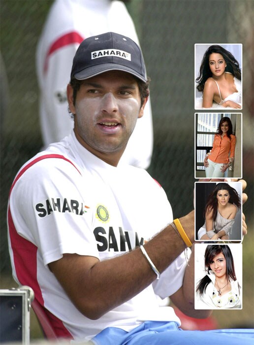<b>Other liasions:</B> While Kim and Deepika were considered to be serious chapters of Yuvraj's life, there are other ladies who made headlines for their alleged affairs with the dashing left-hander.<br><br>Actresses Raima Sen, Minissha Lamba, Jennifer Kotwal and MTV VJ Anusha Dandekar were linked with Yuvraj. All these ladies were spotted with him too frequently, creating the buzz. However, all of them have denied the reports of their affairs and stuck with their 'just good friends' statements.<br><br>However, there are reports of Yuvraj dating model and Telegu actress Karishma Kotak. She has modeled for the Kingfisher calendar and acted in movie directed by Prabhu Deva.<br><br><a href='http://cricket.ndtv.com/cricket/ndtvcricket/readforum.aspx?trdid=2775'>Wish Yuvraj on his 28th birthday</a> Yuvraj's 28th birthday: A photo essay