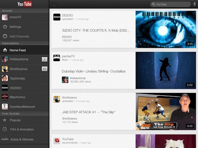 YouTube app for iOS now optimised for iPad, iPhone 5; includes AirPlay