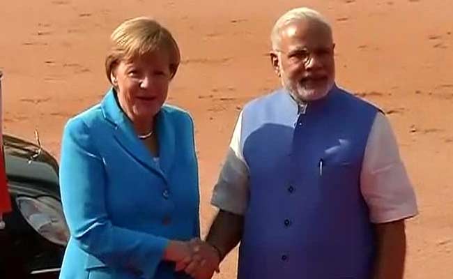 German Chancellor Angela Merkel Given Ceremonial Welcome
