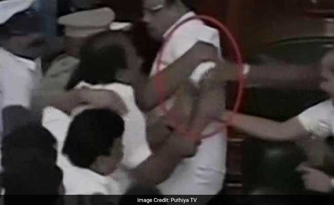 Chairs Thrown, DMK Lawmakers On Table In Tamil Nadu Chaos, Speaker Shoved