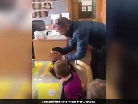 Watch: Dhawan Surprises Son In School, His Reaction Is Priceless