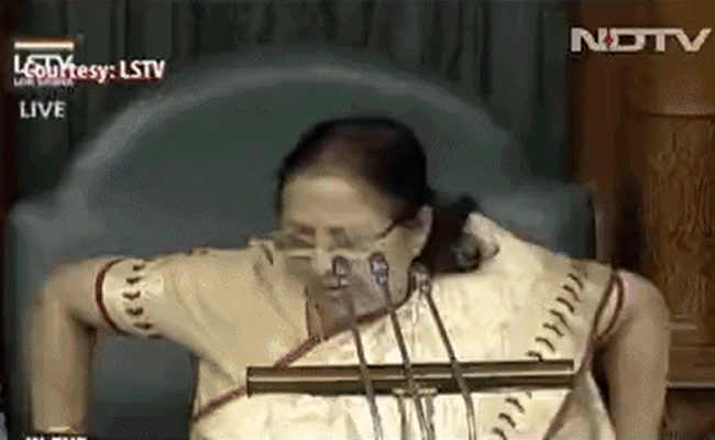 Papers Thrown At Lok Sabha Speaker Sumitra Mahajan By Samajwadi Lawmaker Akshay Yadav