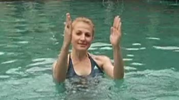 Whole body workout inside the pool