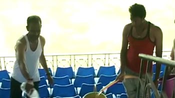 National outrage over footballers cleaning cricket stadium