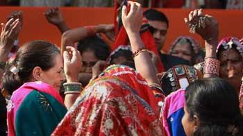 When Sonia shook a leg with tribal dancers