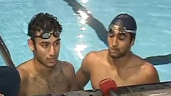 Swimming lessons with Indias poster boys