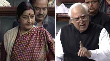 Lokpal Bill debate: What Sushma, Sibal said