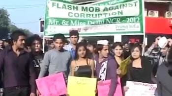 Video : Flash mob against corruption in Delhi