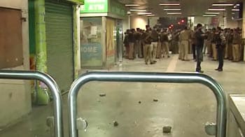Video : Delhi metro station vandalised after 2 men allegedly harass woman, her fiance