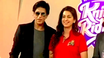 SRK, Juhi launch new logo for KKR SRK, Juhi launch new logo for KKR
