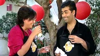 Karan Johar, Aneesha Baig try the chocolate fudge recipe