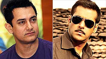 Aamir shoots for TV series, Salman books studio for <i>Dabangg 2</i>