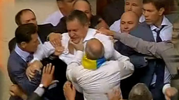 Brawl in Ukraine Parliament