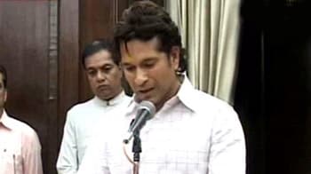 Video : Sachin Tendulkar takes oath as Rajya Sabha member