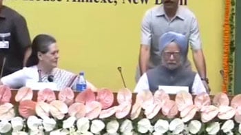 At Congress meet, Sonia Gandhi defends PM against allegations by Team Anna