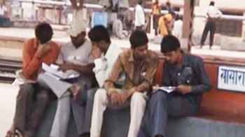 In Nitish's Bihar, students have to study at a railway station