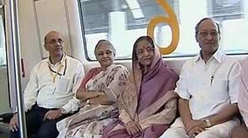 President Pratibha Patil takes a metro ride