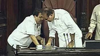 Video : Caught on camera: Minister whispering instructions to Rajya Sabha's Deputy Chairperson