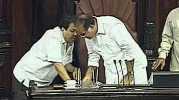 Caught on camera: Minister whispering instructions to Rajya Sabha's Deputy Chairperson