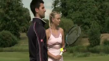 Djokovic, Sharapova play tennis golf