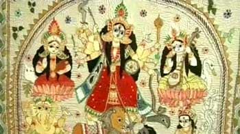 Goddesses in 'kantha' stitch