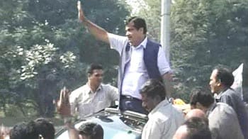 Video : In Nagpur, thousands cheer for Nitin Gadkari on his arrival