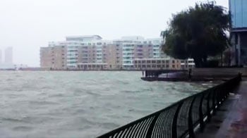 The Sandy effect: Turbulent river, stormy skyline