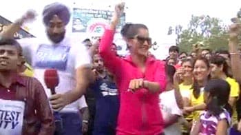 Video : Sania urges Hyderabad to get fit Gangnam style