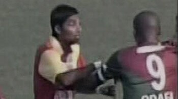 Video : Violence at football match in Kolkata; crowd throws stones injuring a player