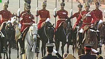 Beating retreat ceremony at Rajpath in New Delhi