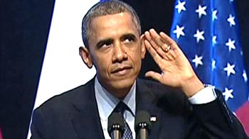 Barack Obama's speech interrupted by heckler