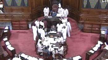 Video : Chairperson's mike broken, Rajya Sabha session ends with unruly scenes