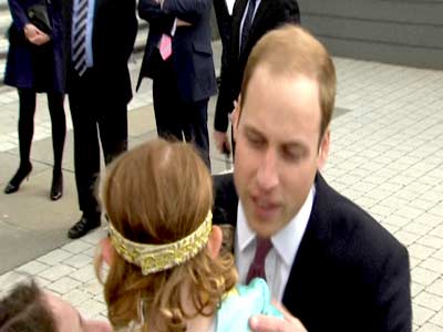 Kiss from Prince William? No thanks, says little girl