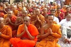 Day after terror attack, prayers for peace at Bodh Gaya Day after terror attack, prayers for peace at Bodh Gaya