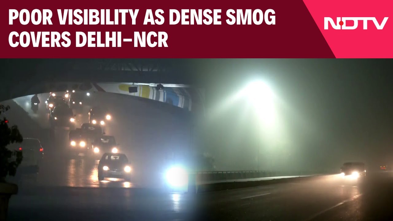 Delhi Weather Today News | Dense Smog Envelops Delhi-NCR As AQI Breaches 400-Mark Delhi Weather Today News | Dense Smog Envelops Delhi-NCR As AQI Breaches 400-Mark