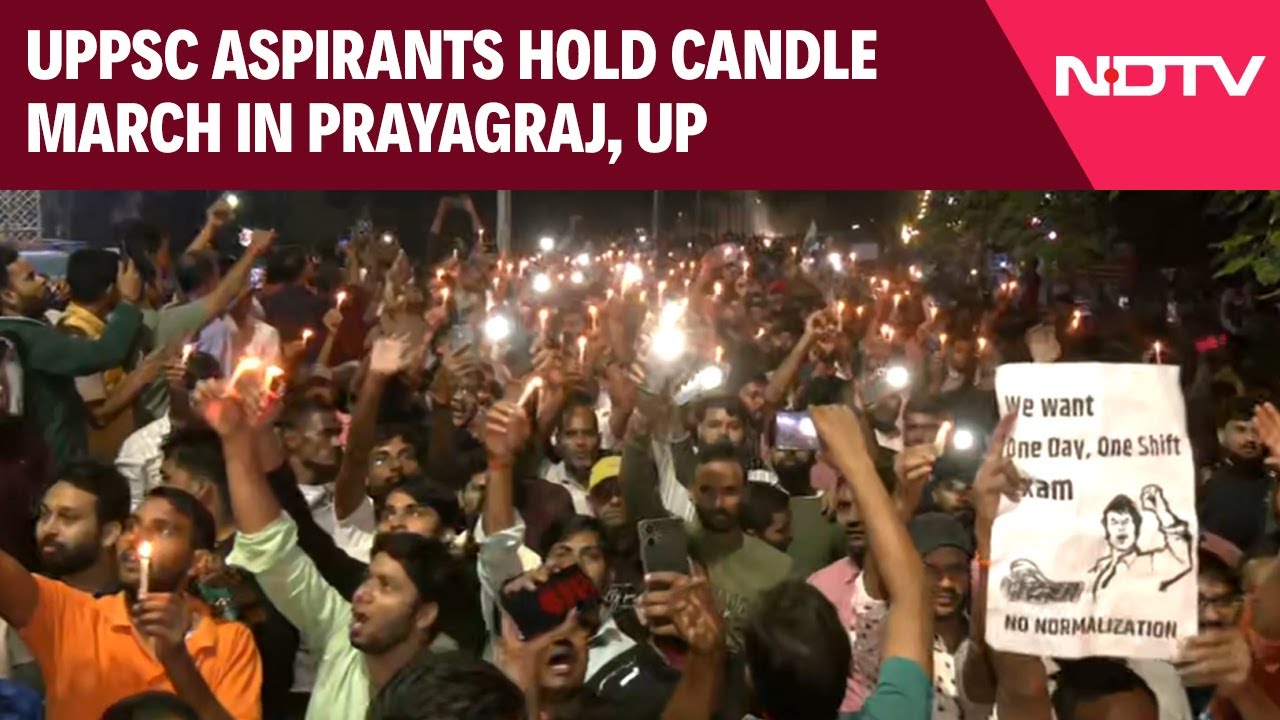 Video : "One Day, One Shift": UPPSC Aspirants Stage Candle March In Prayagraj