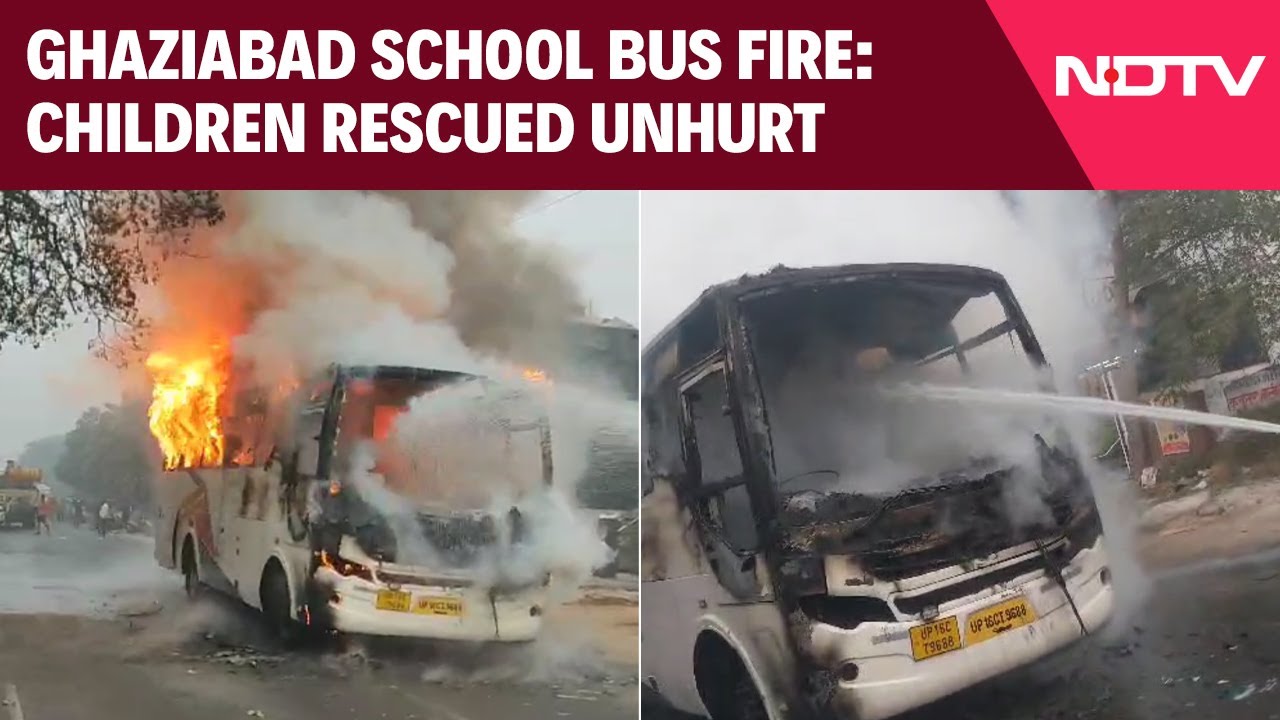 School Bus Catches Fire In UP's Ghaziabad, Children Rescued Safely
