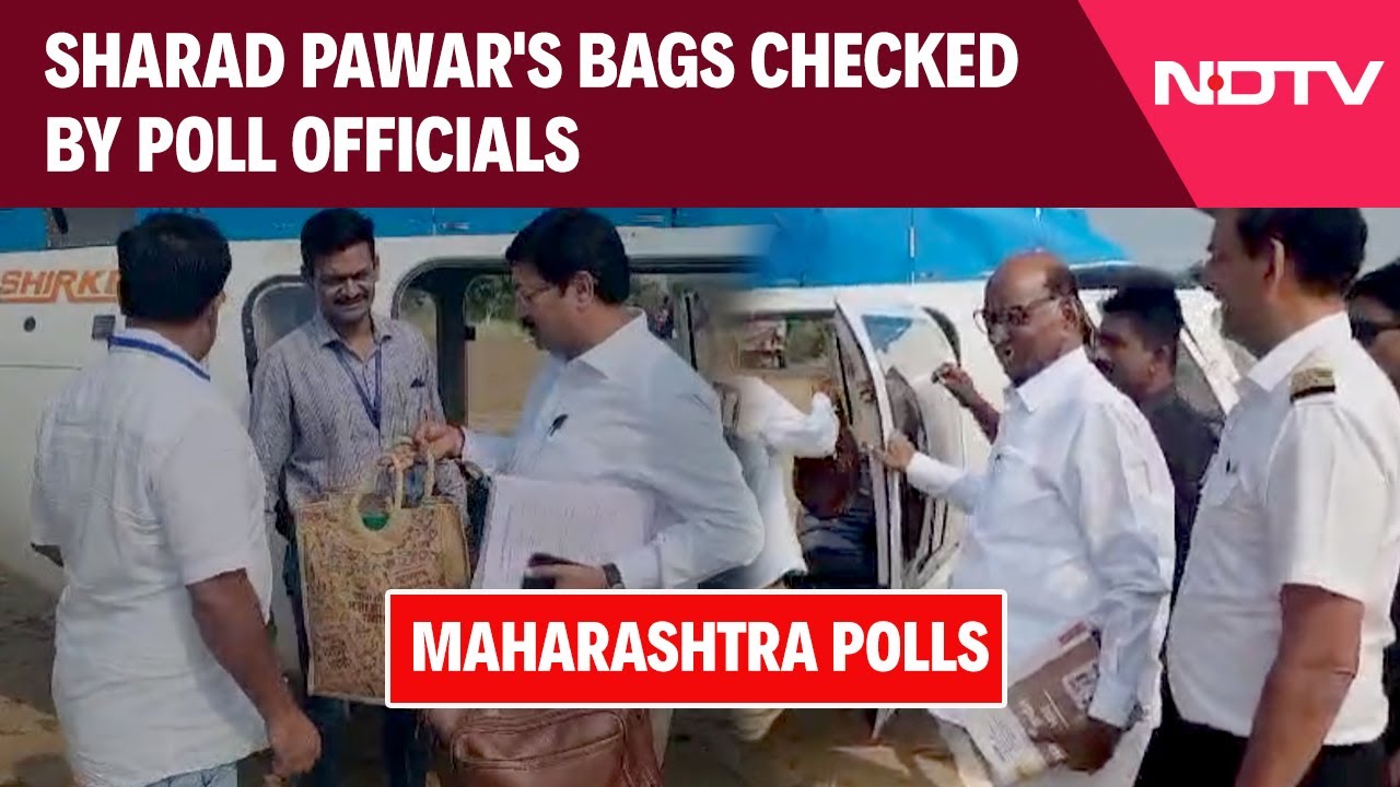NCP(SP) Chief Sharad Pawar's Bags Checked By Poll Officials In Baramati