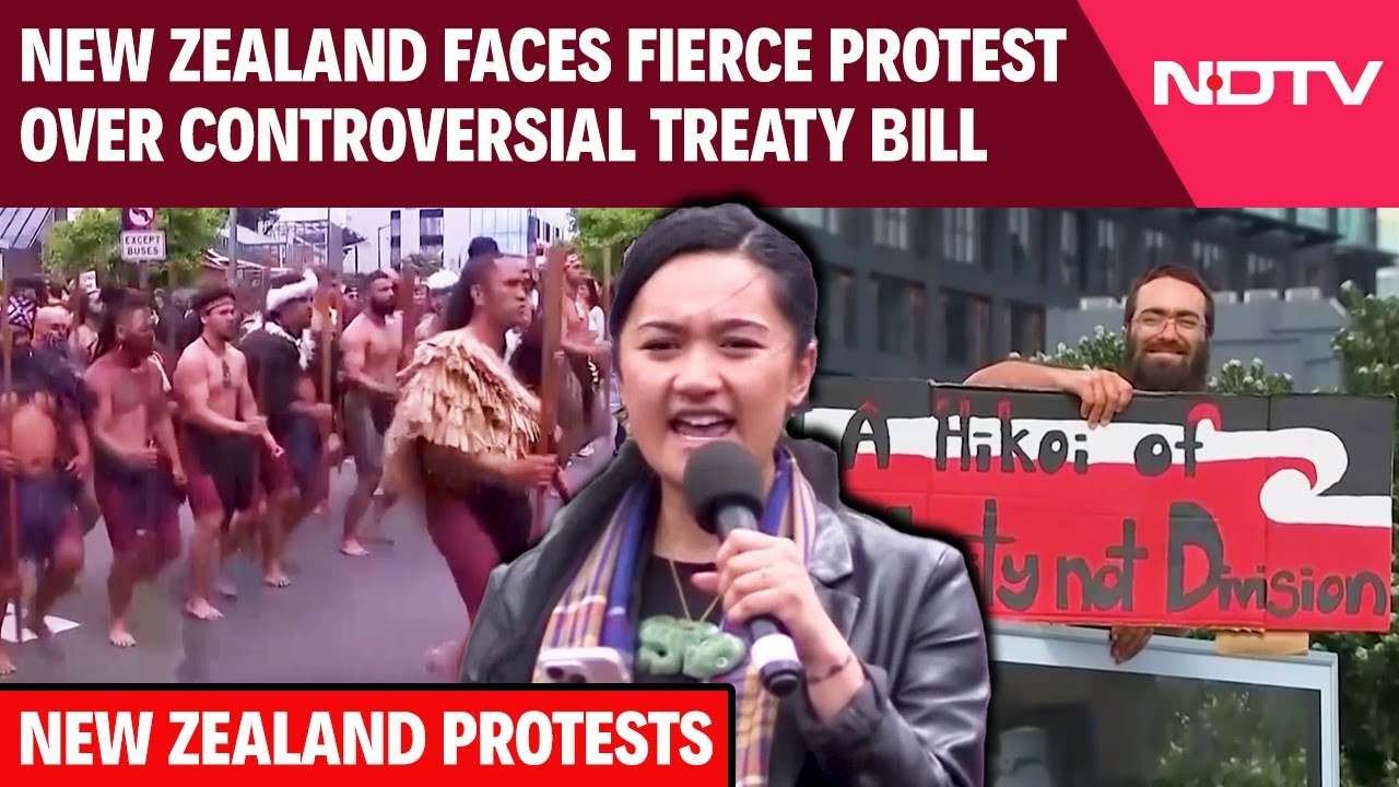 New Zealand Treaty Bill sparks mass protests.