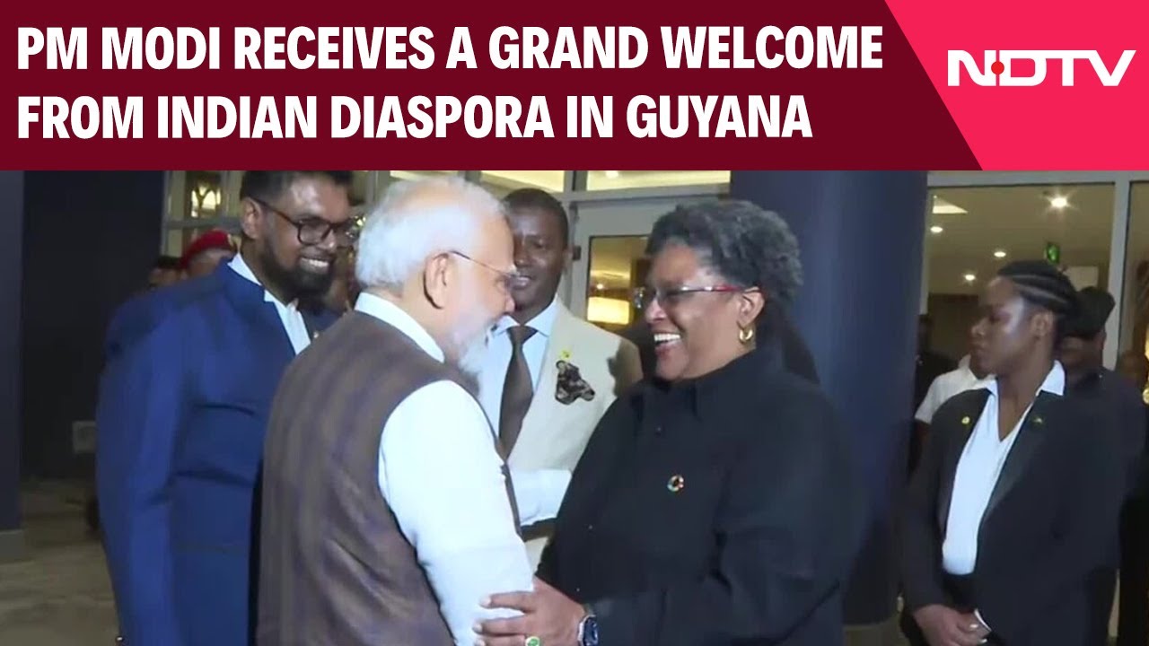 PM Modi Receives A Grand Welcome From Indian Diaspora In Georgetown, Guyana
