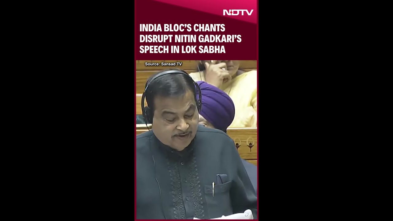 INDIA Bloc's Chants Disrupt Nitin Gadkari's Speech