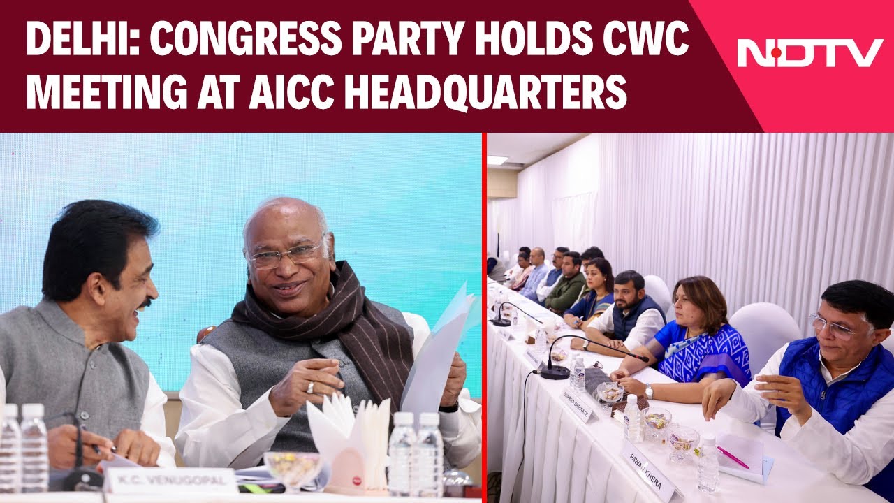 Congress Party Holds CWC Meeting At AICC Headquarters In Delhi